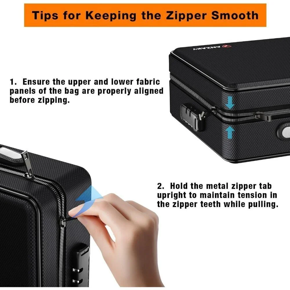 Fireproof Document Box with Fireproof Zipper, Hard Inner Shell Fireproof Documen